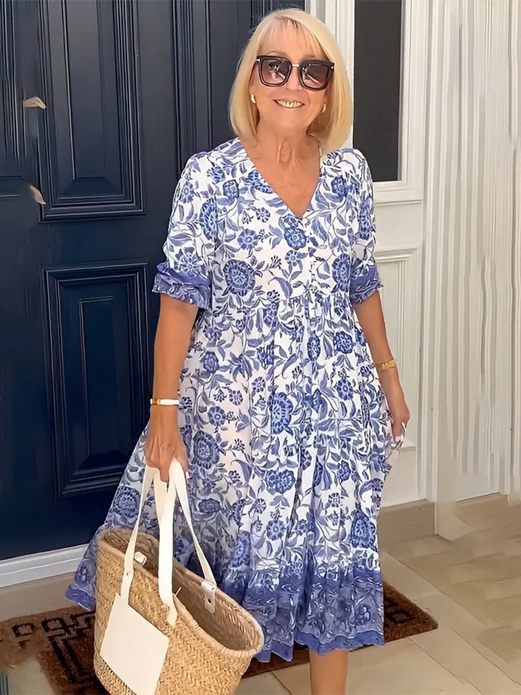SUMMER V-NECK BOHEMIAN DRESS