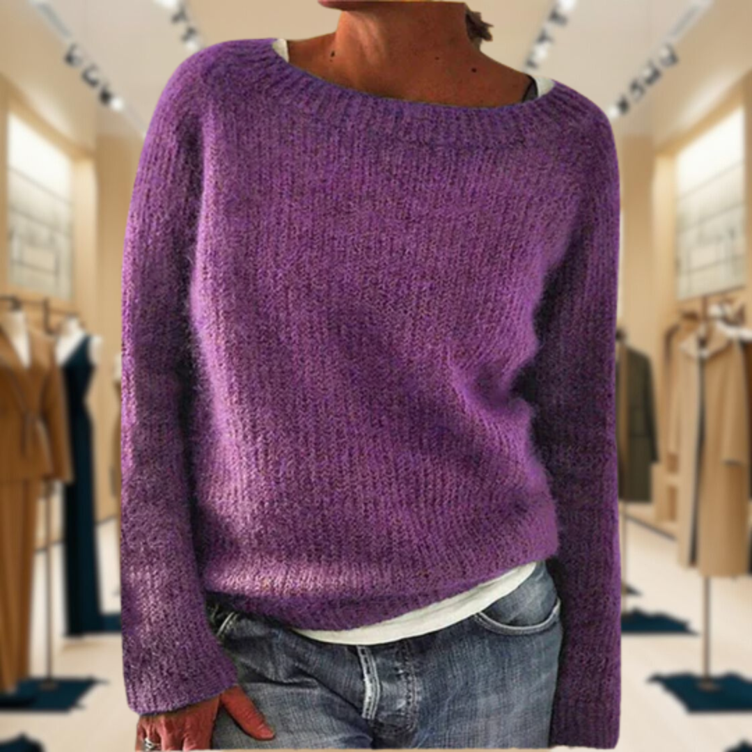 Boat Neck Ribbed Knit Long Sleeve Sweater 7