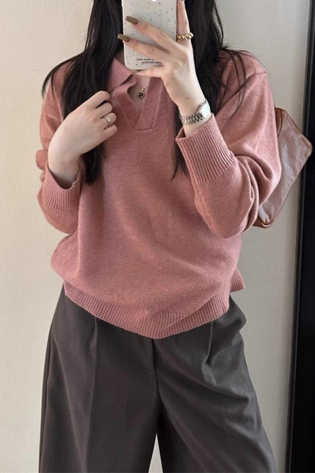 Slouchy Polo Style Sweater