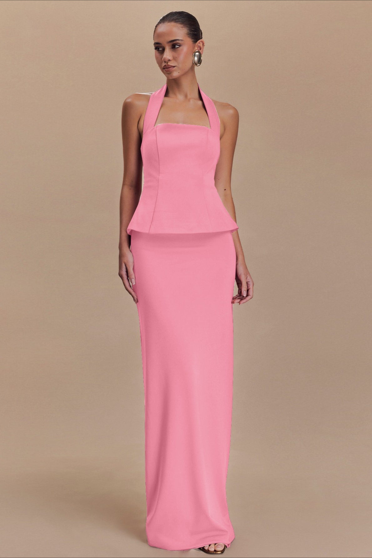 Halter Backless Maxi With Side Slit Dress 11