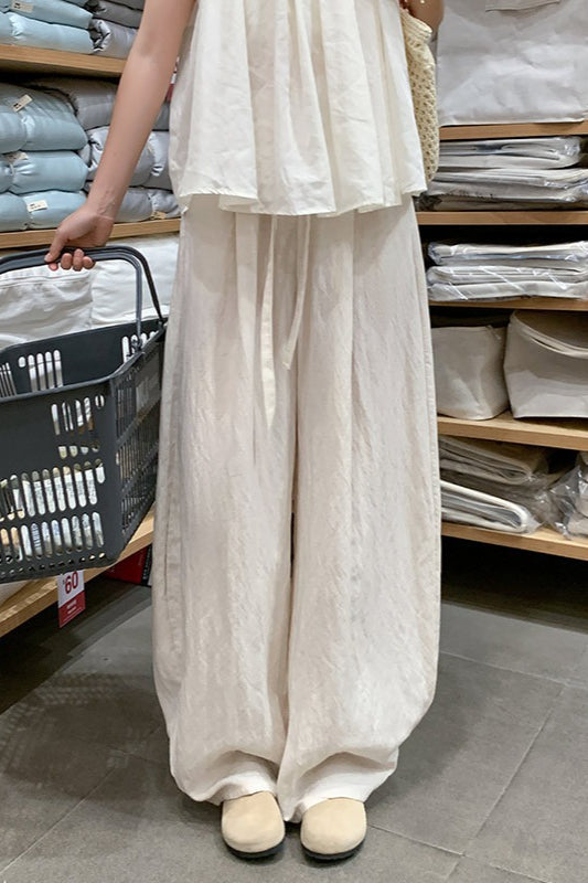 Tencel Linen Relaxed Wide Leg Pants