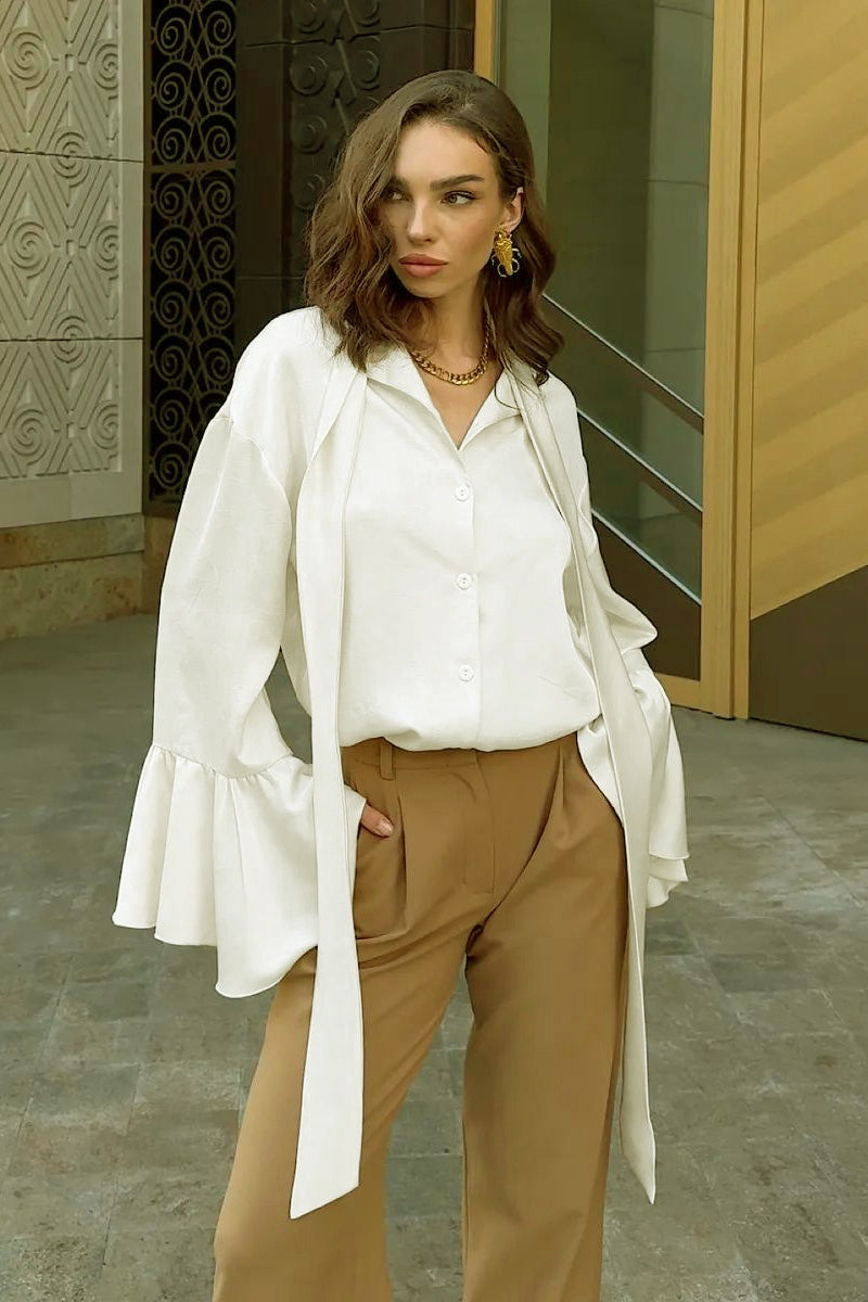 Vintage Tie Long Sleeve Blouse