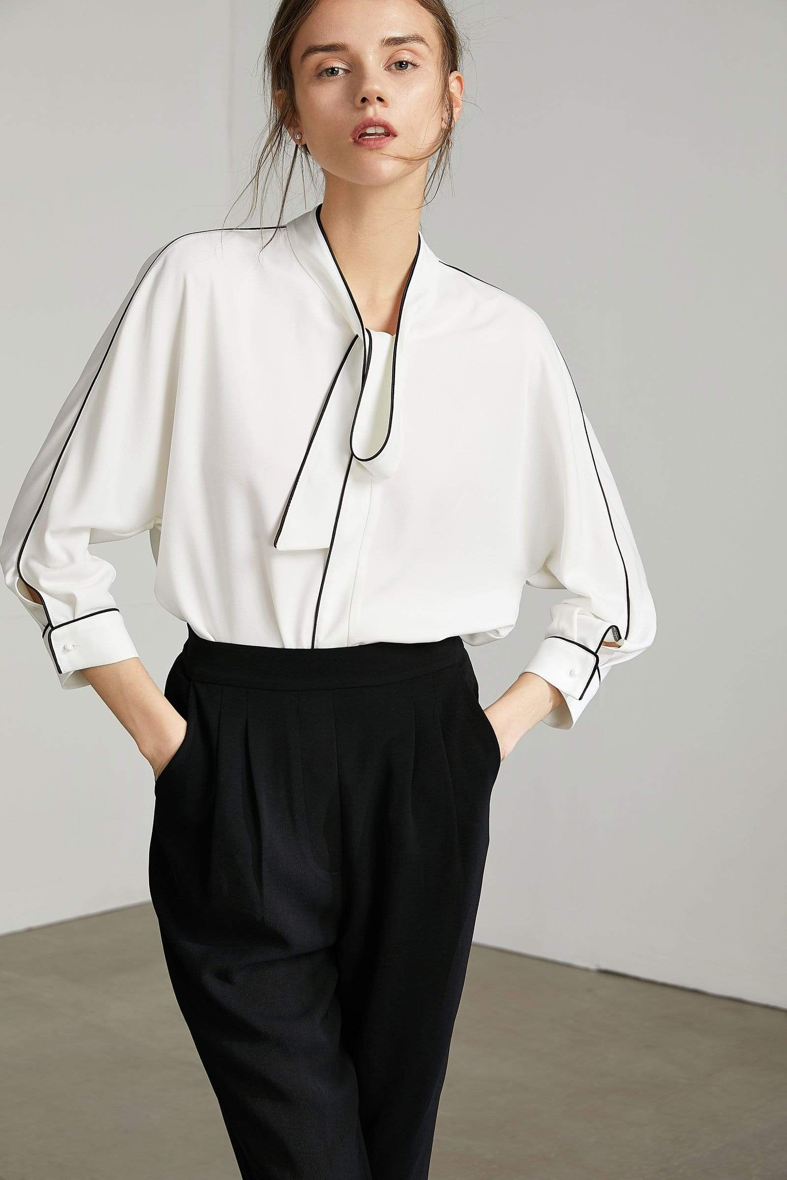 Bolt White Contrast Top