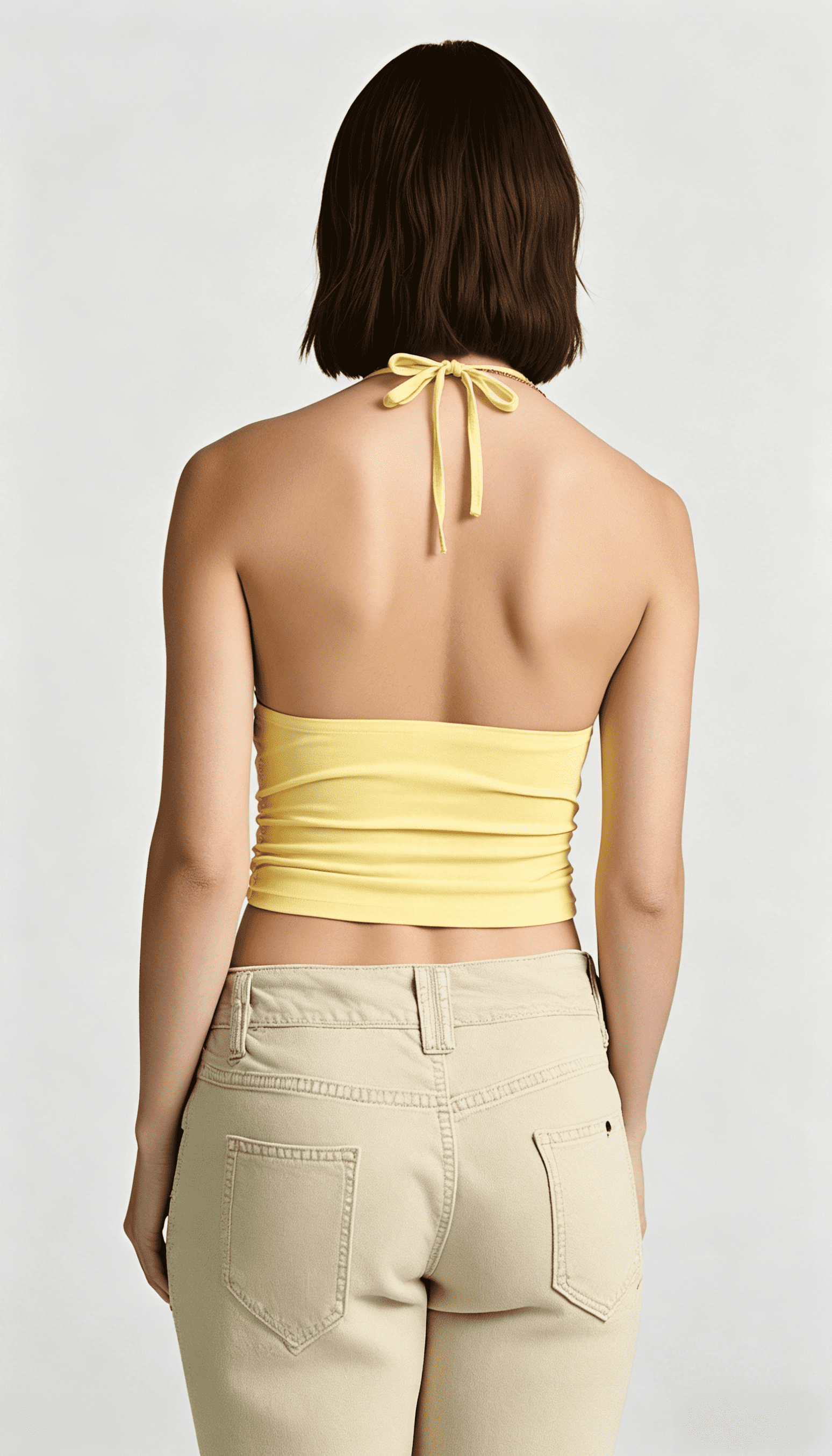 Bow back halter neck cami top