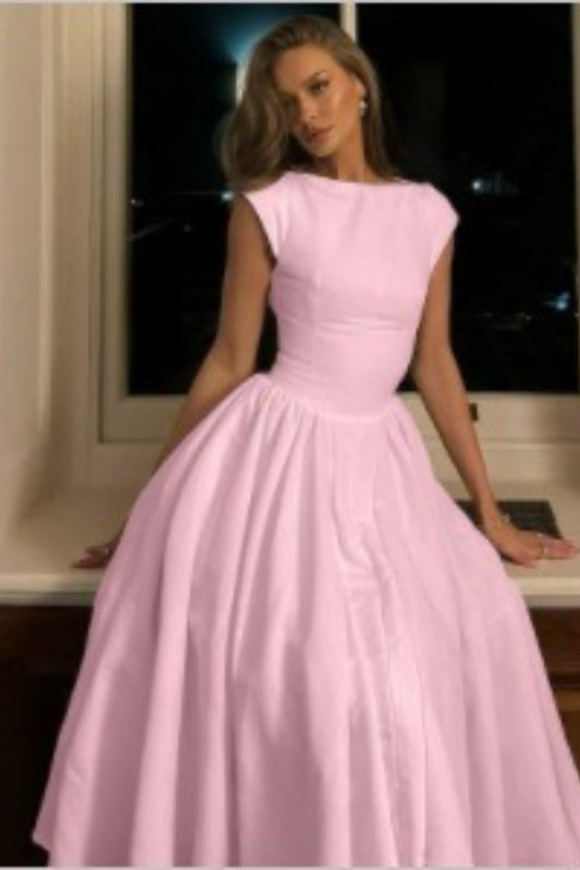 Sexy Off Shoulder Sleeveless Backless Waist Cinched Party Dress