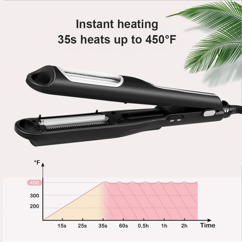 Corrugated flat automatic curling iron