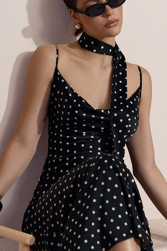 Spaghetti Strap Polka Dot Maxi Dress