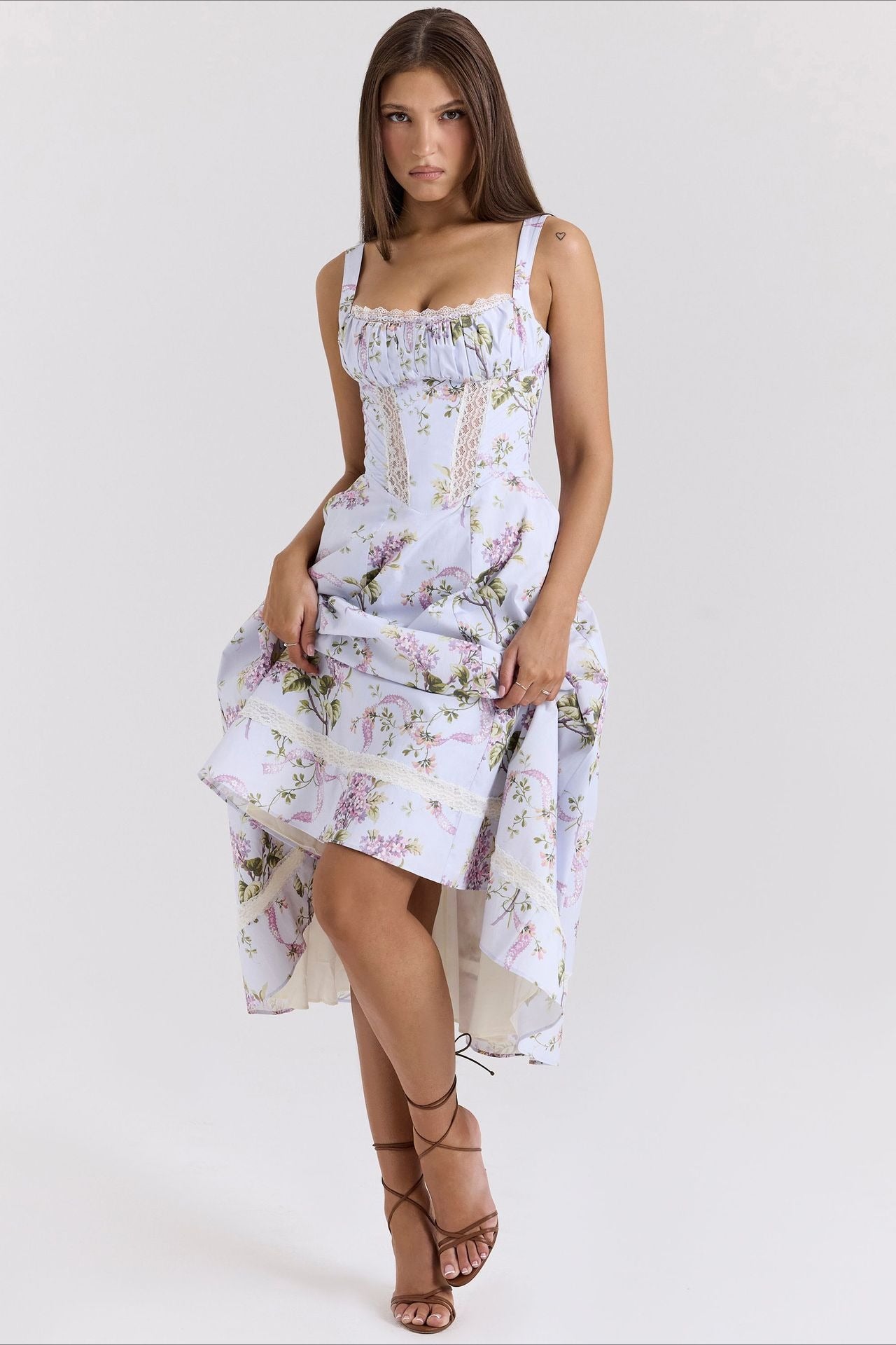 Ditsy Floral Slim Fit Slip Dress