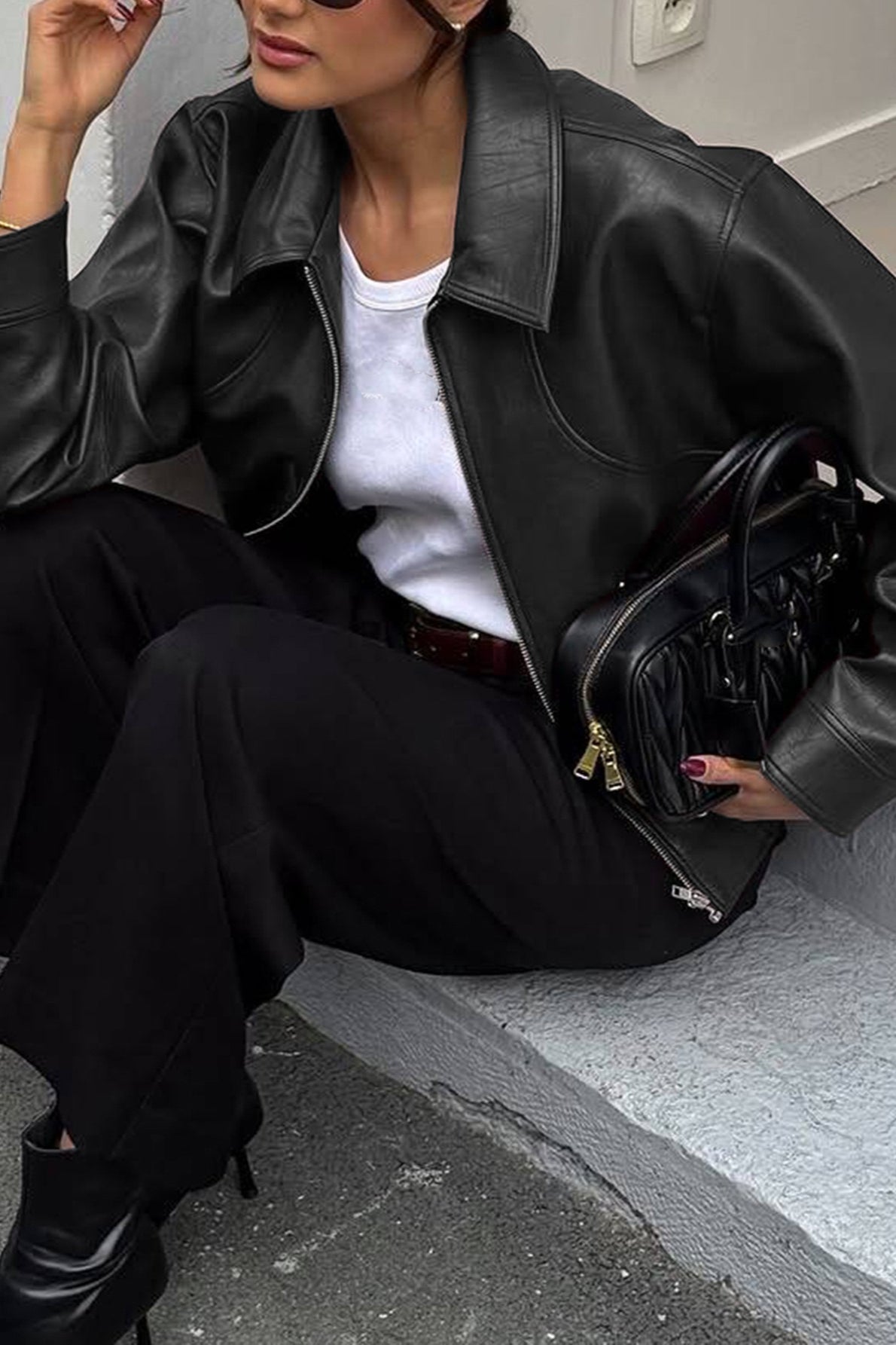 Casual Leather Long-Sleeve Vacation Jacket