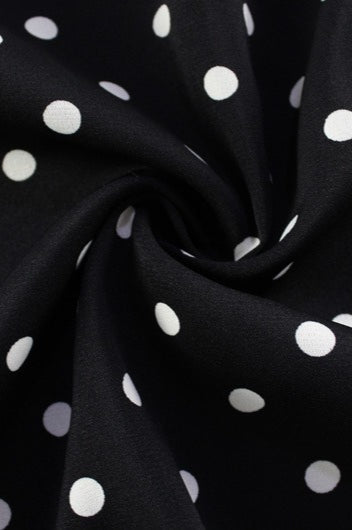 Black Polka Dot Print Strapless Backless Bodycon Maxi Dress 4