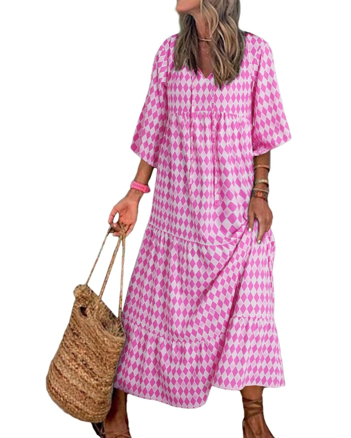 Puff Sleeve Floral Boho Maxi Dress