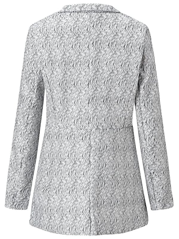 Solid Color Pocket Long Sleeve Open Front Coat