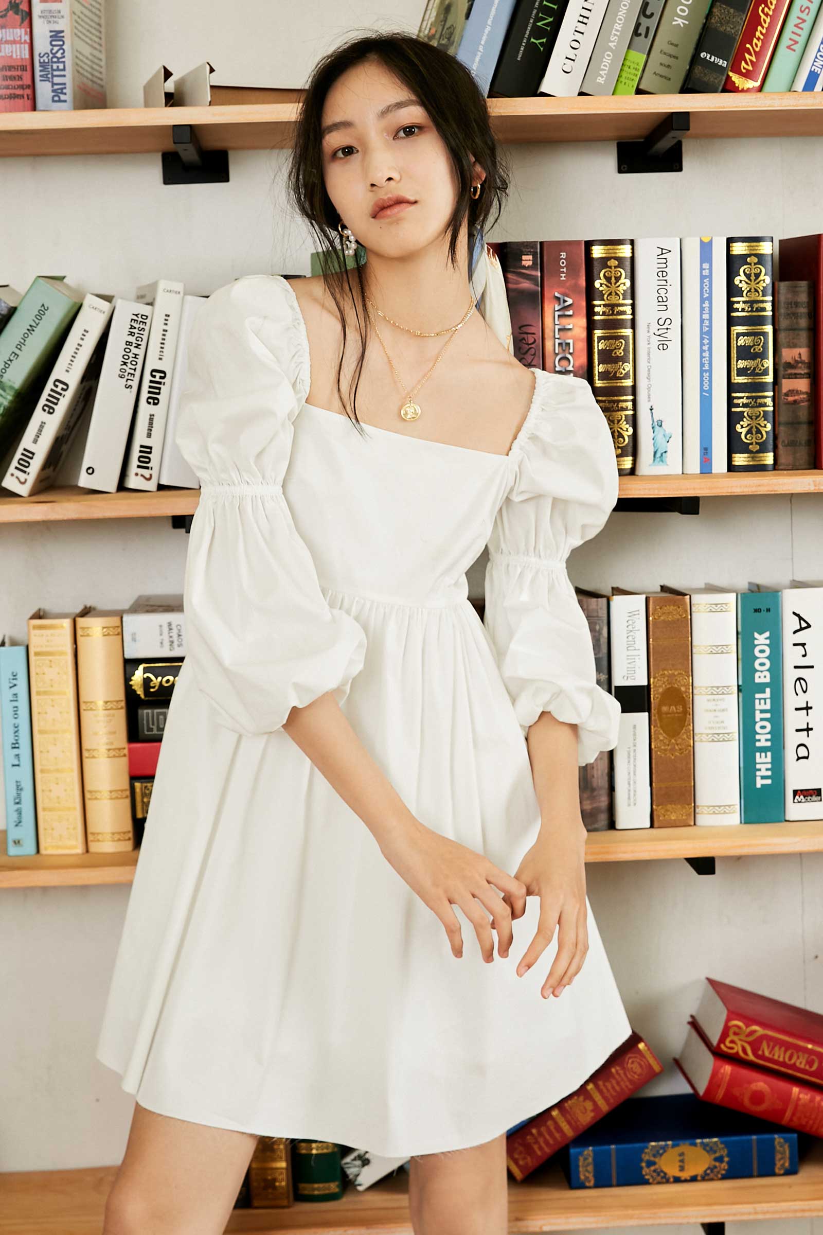 Alexis White Puff Sleeve Mini Dress