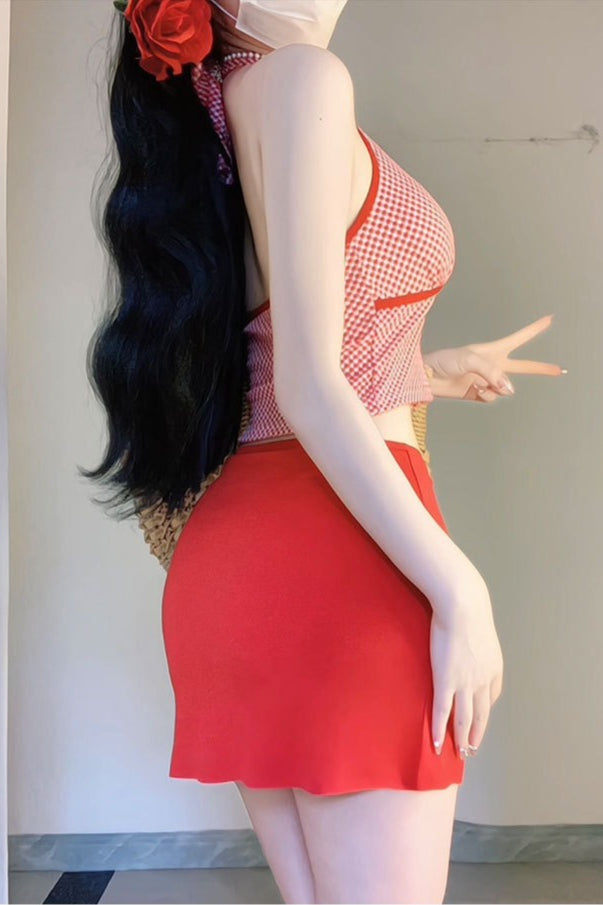 Chic Tube Top High Waist Two Piece Swim Set