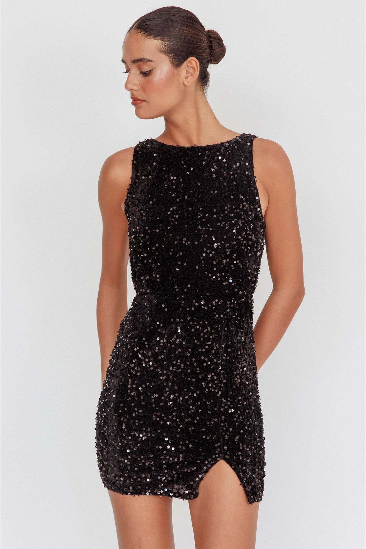 Backless Sleeveless Sequin Mini Dress 3