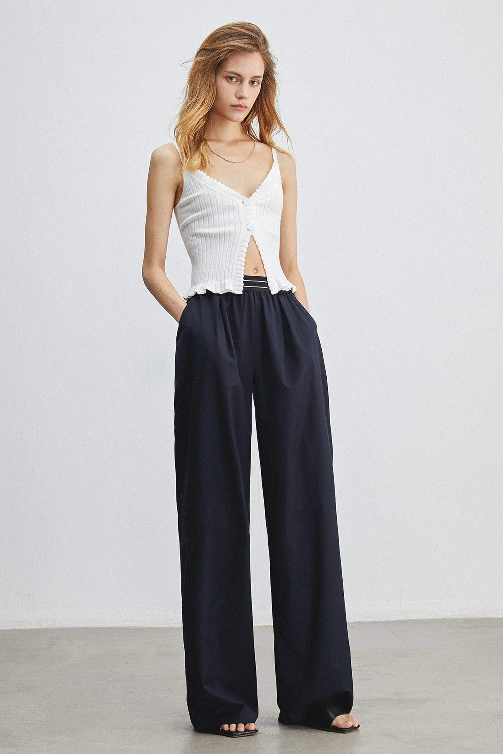 Tara Black Slouchy Wide Leg Pants