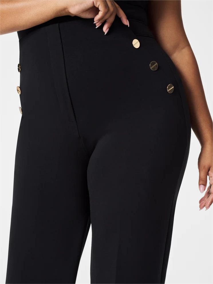 Button wide-leg flat T-shirt