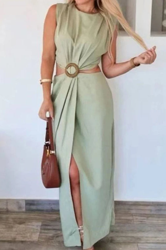 Hollow Design A Line Midi Dress