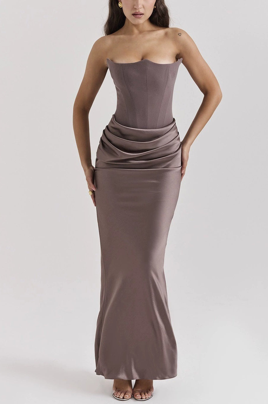 Strapless Backless Ruched Party Dress