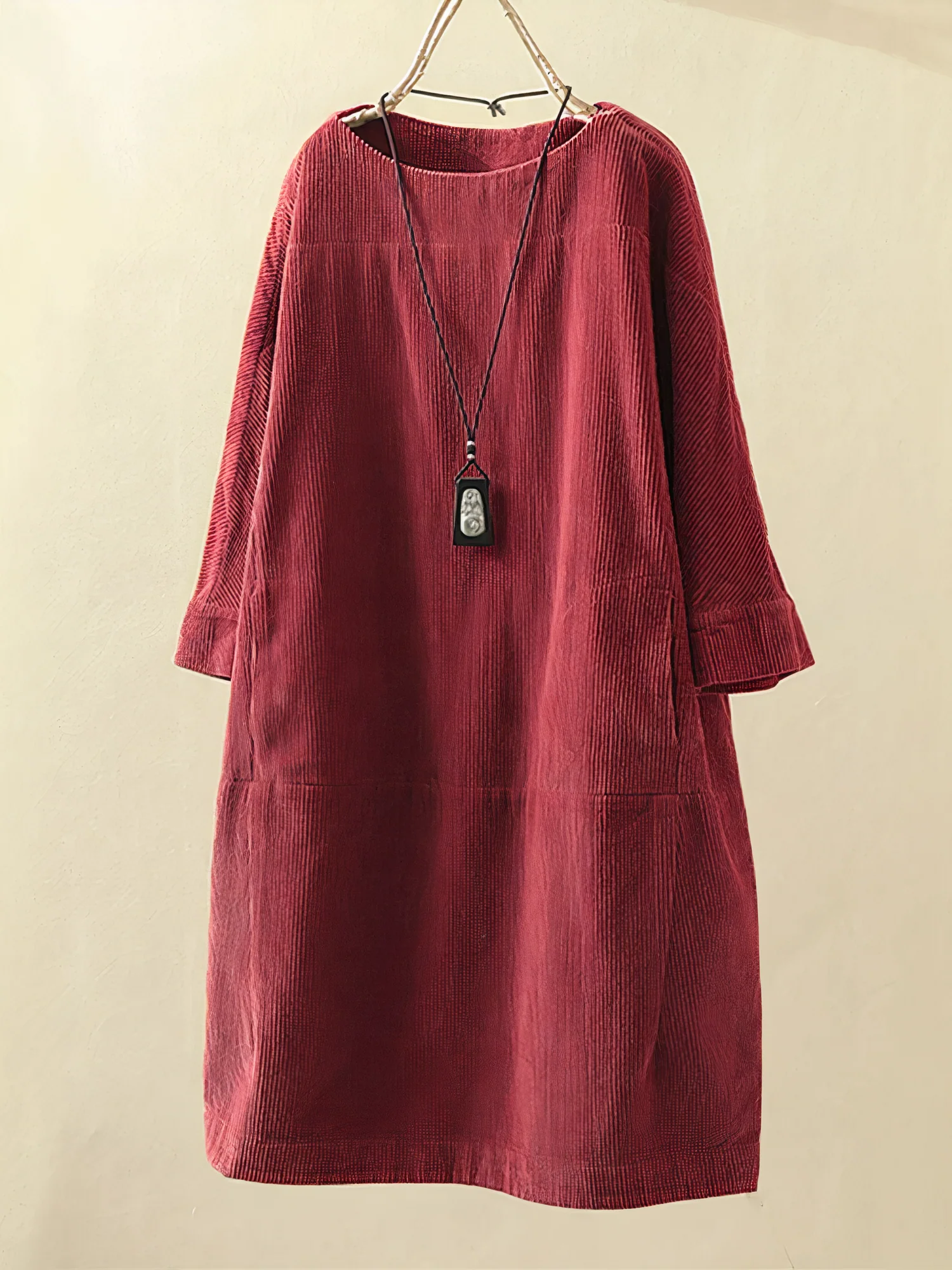 Megan Exclusive Corduroy Dress Chic Silhouette Collection
