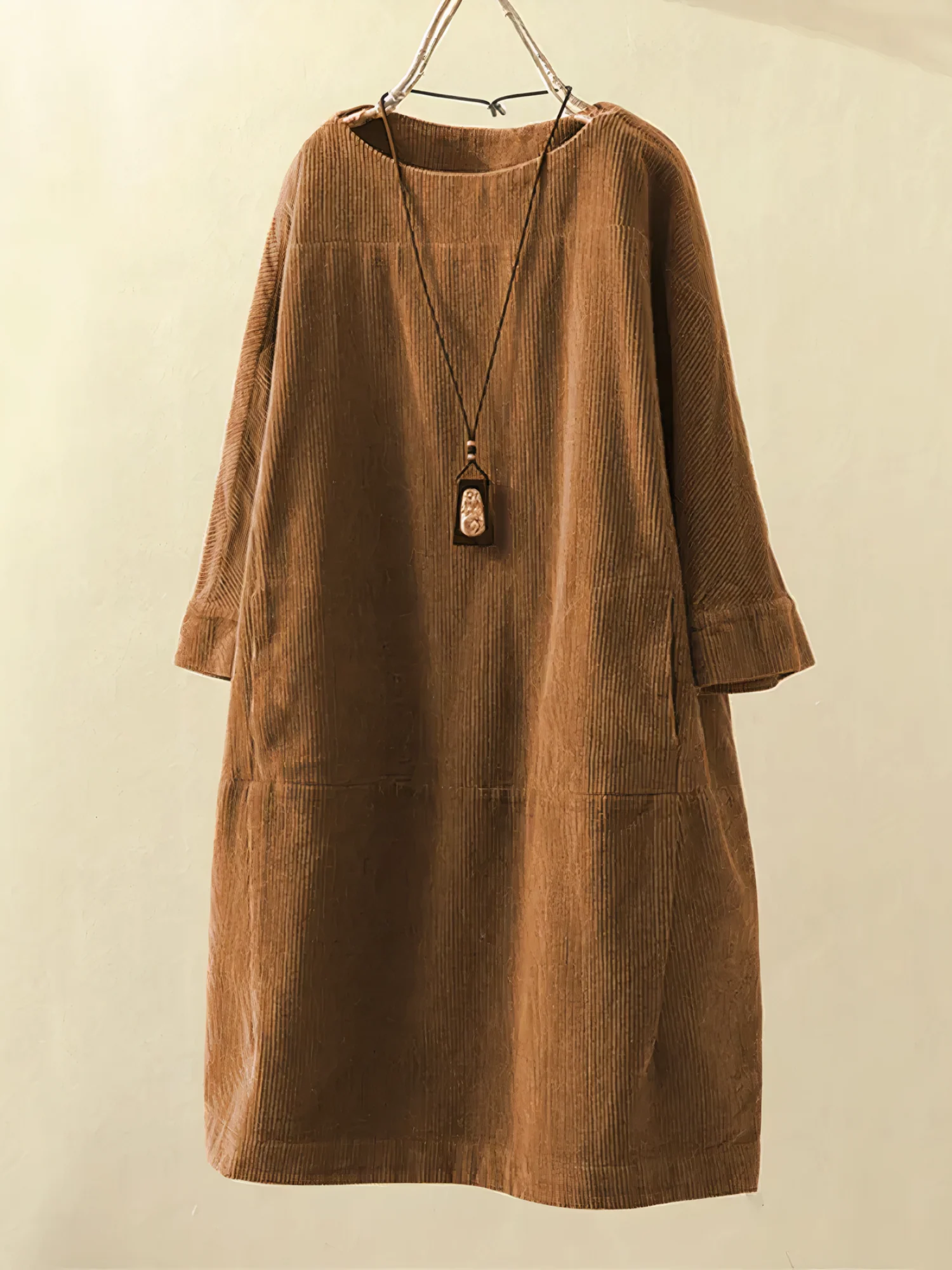 Brenda Aesthetic Corduroy Dress Statement Occasion Edit