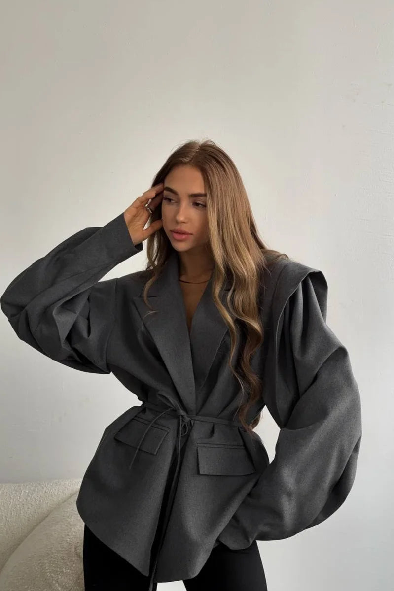 Long Sleeve Laceup Office Blazer