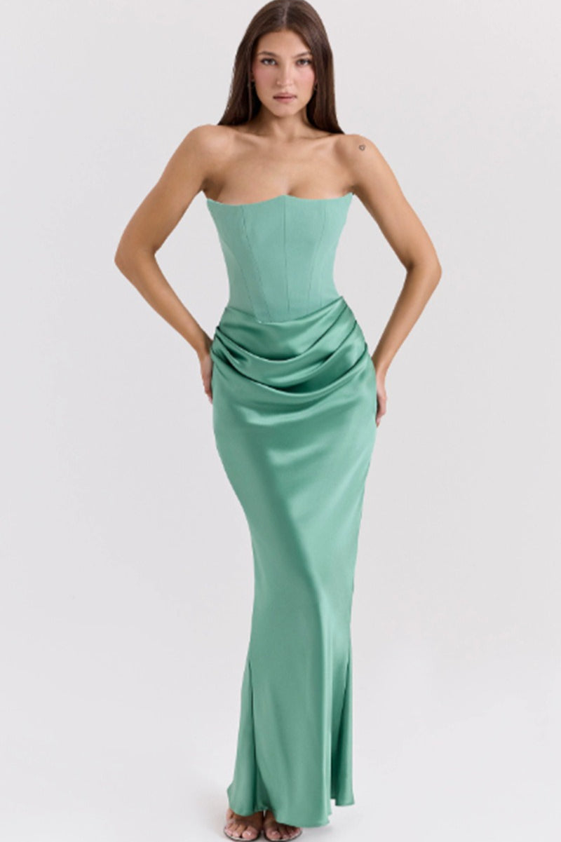 Strapless Backless Ruched Party Dress