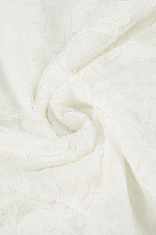 Lace Trim Waist Tie ALine Cami Lace Dress