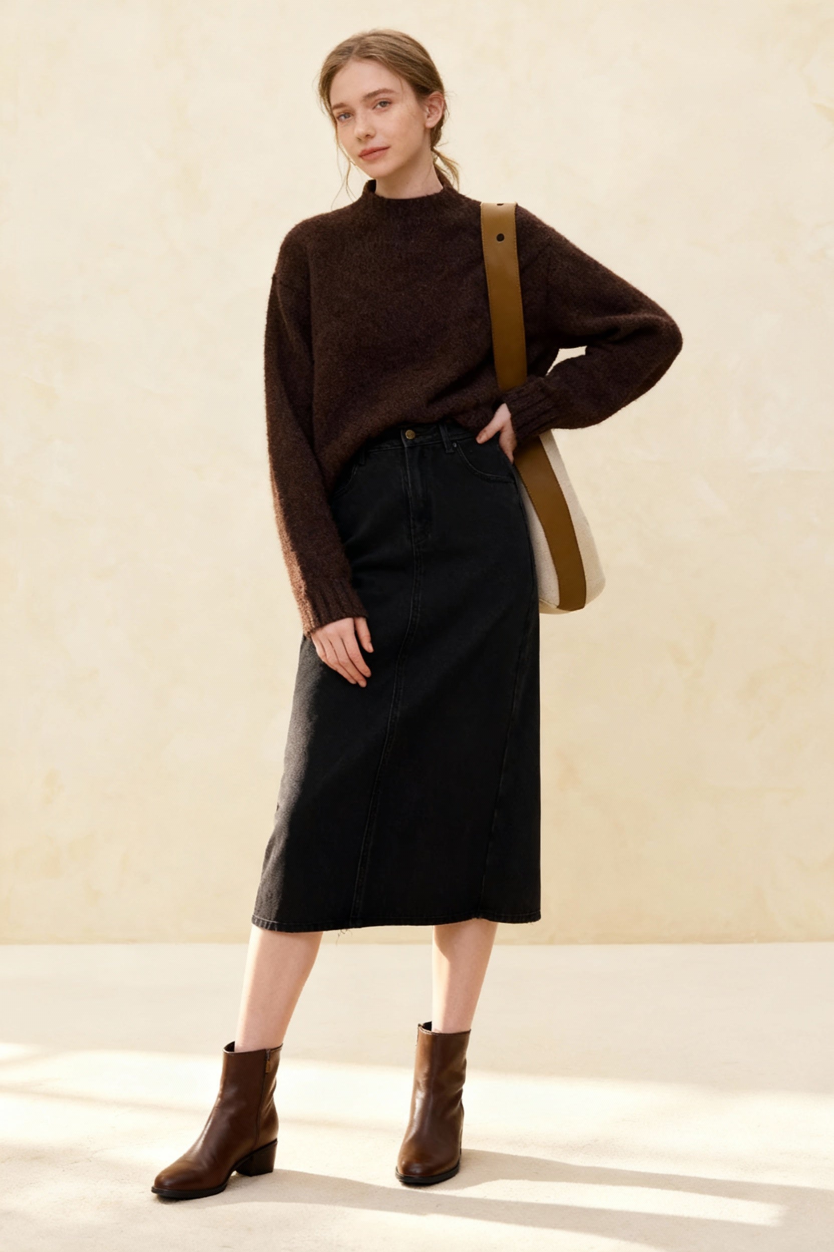 Warm Soft Waxy Round Neck Pullover Sweater