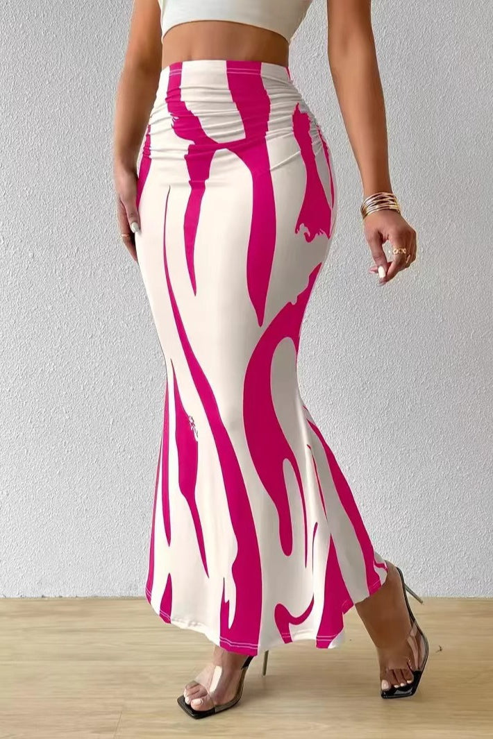 Zebra Print Fishtail Pencil Skirt