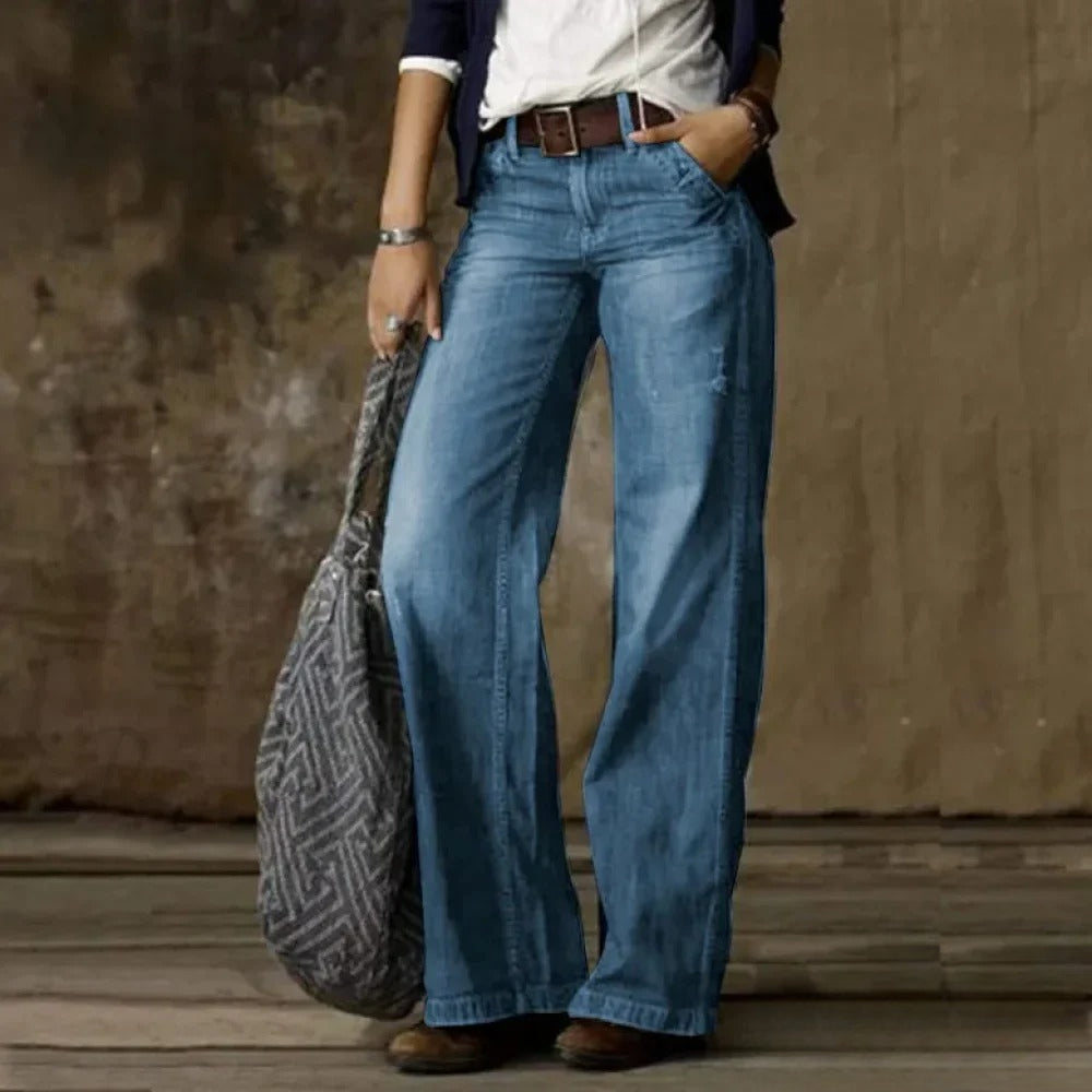 Vintage Style Loose Wide Leg Streetwear Denim Jean