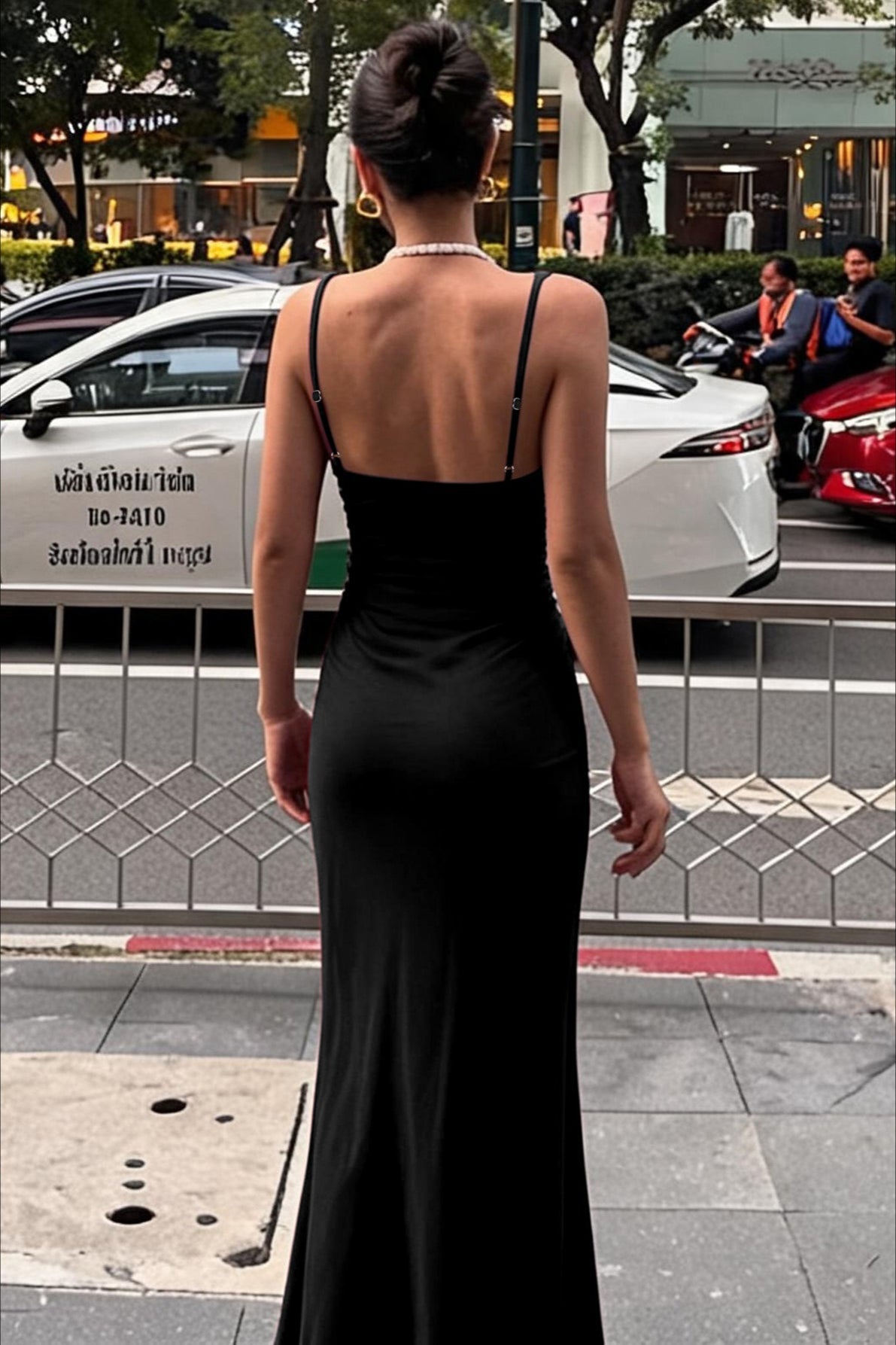 Slit Adjustable Strap Bodycon Slip Dress