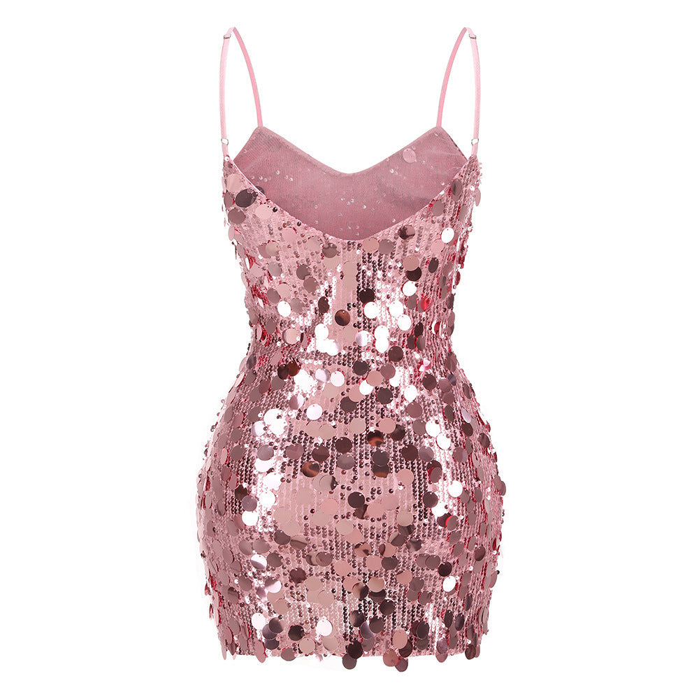 Shine On Mini Dress - Pink