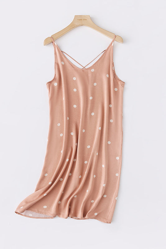 Nahir Exclusive Printed Camisole Dress with Crossed Straps At the Back Designer Edit