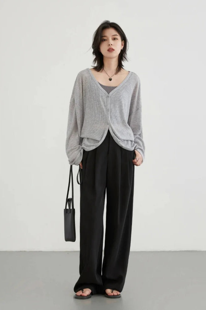 Lightweight VNeck Knit Cardigan