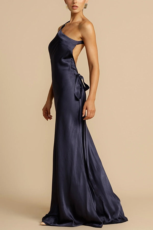 Satin One Shoulder Bodycon Dress 7
