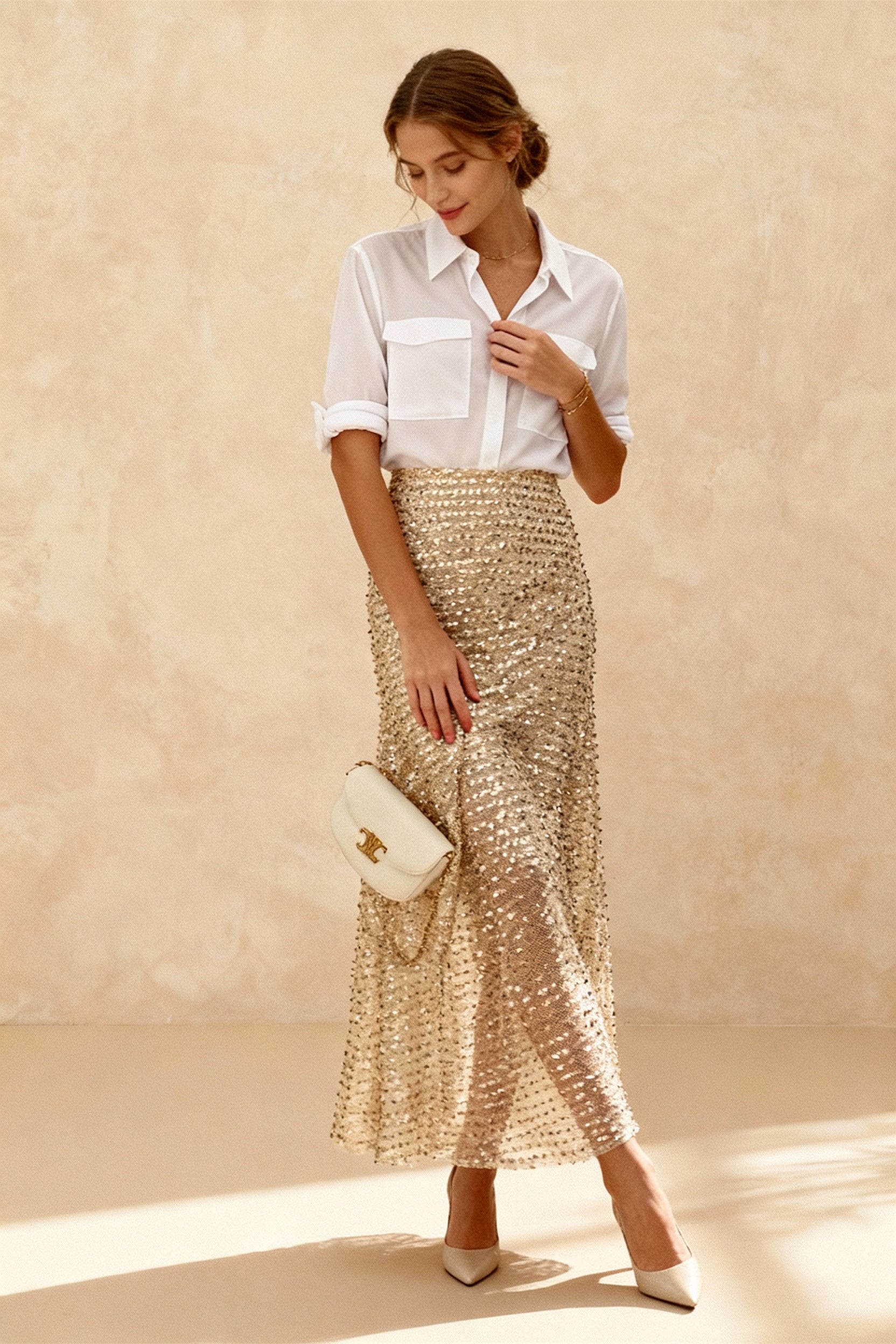 Sequins HighWaisted Maxi Skirt