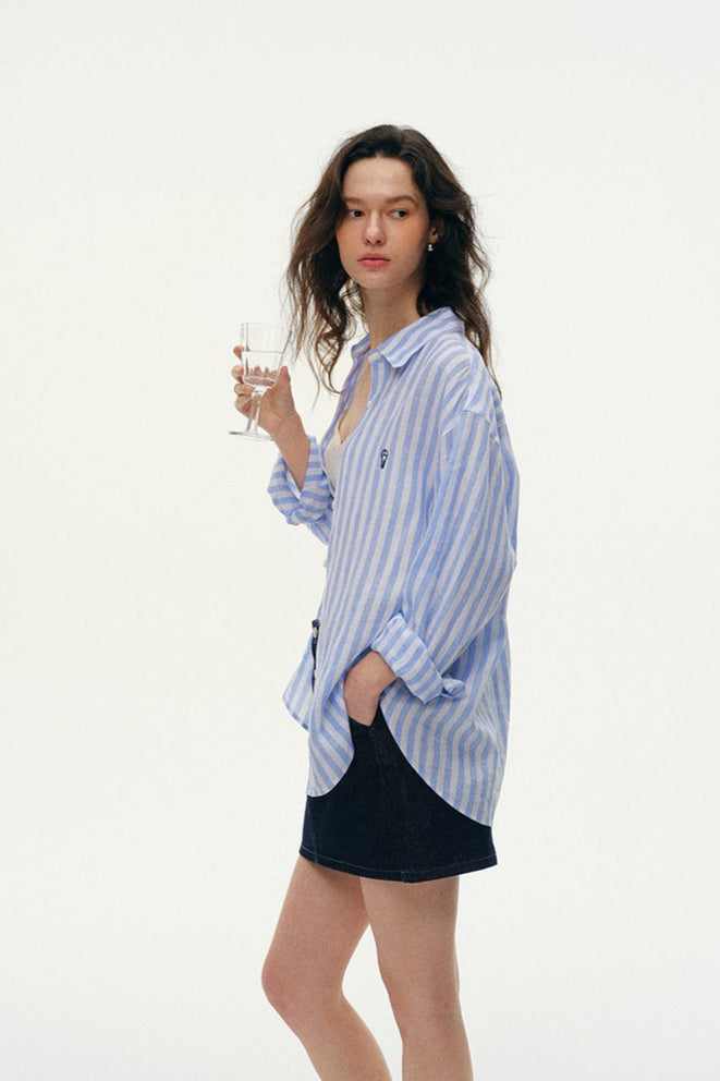Linen Relaxed Striped Blouse