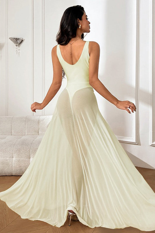 Sheer ALine Maxi Birthday Dress