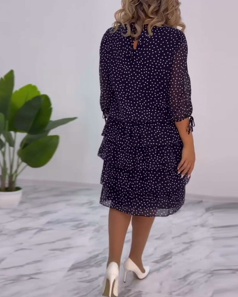 Verónica Chic Dress with Dot Print Silhouette Collection