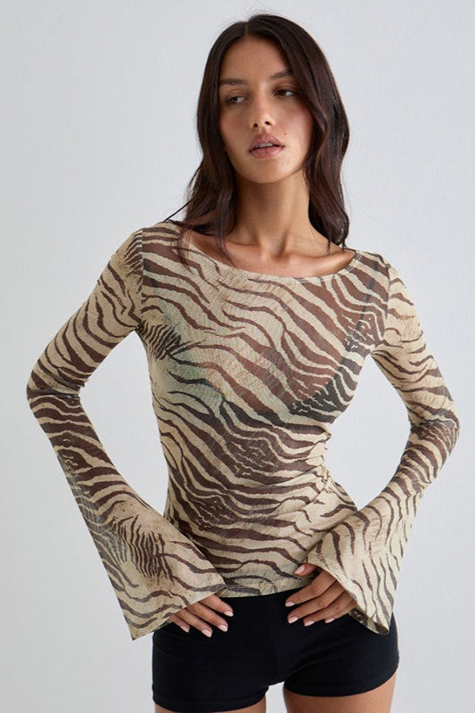 Animal Print Lightweight Loose Fit Short Sleeve Tee