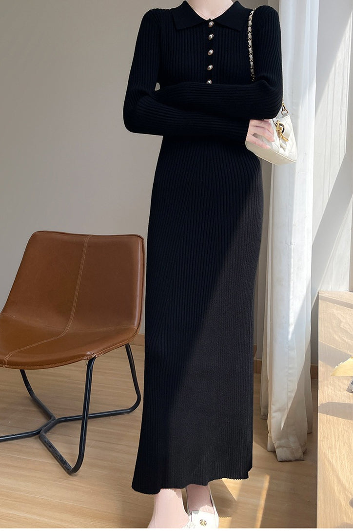 Collared Maxi Sweater Dress 11