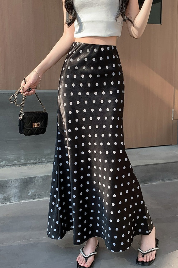 HighWaist Polka Dot Fish Tail Skirt