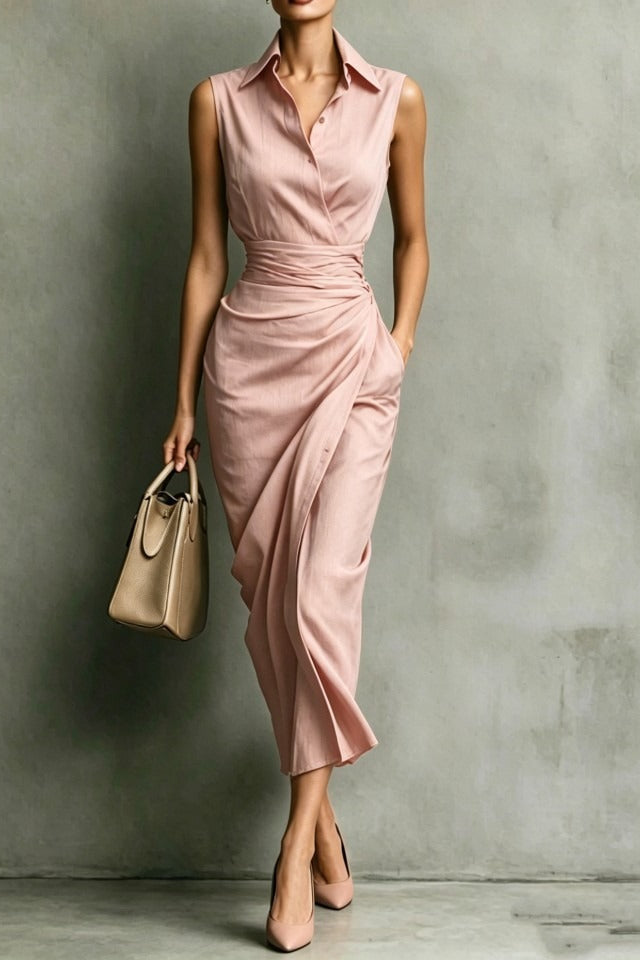 Asymmetric Sleeveless Slim Chic Work Dress