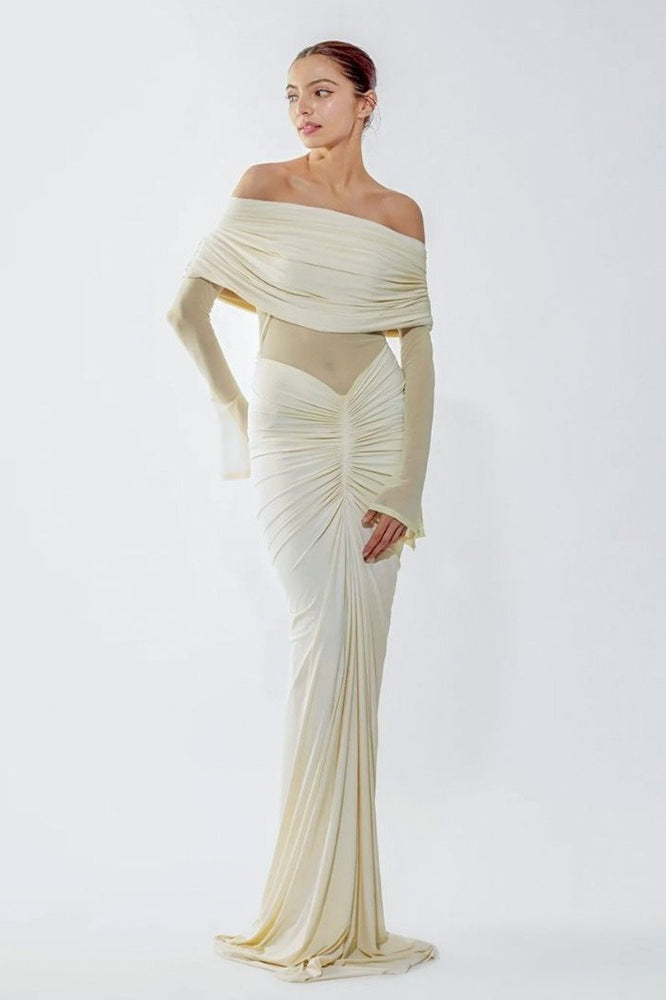 Strapless Ruched Bodycon Reception Dress
