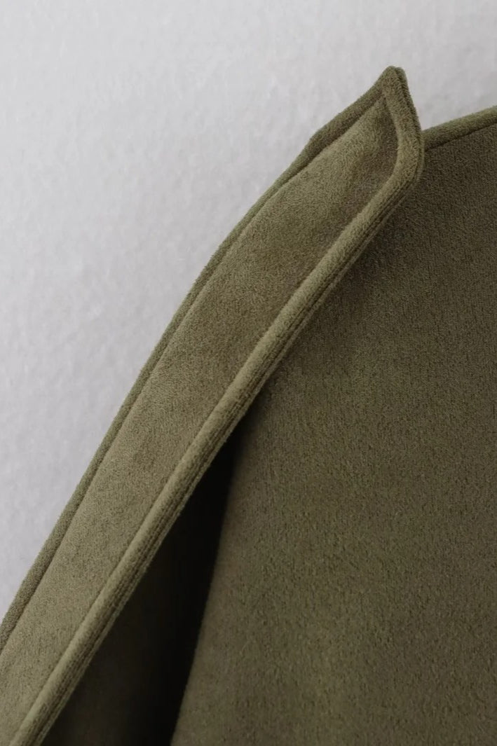 Suede Lapel Bomber Jacket