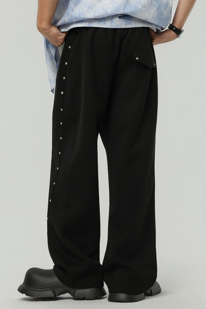 Vintage Rivet Drawstring Casual Sweat Pants