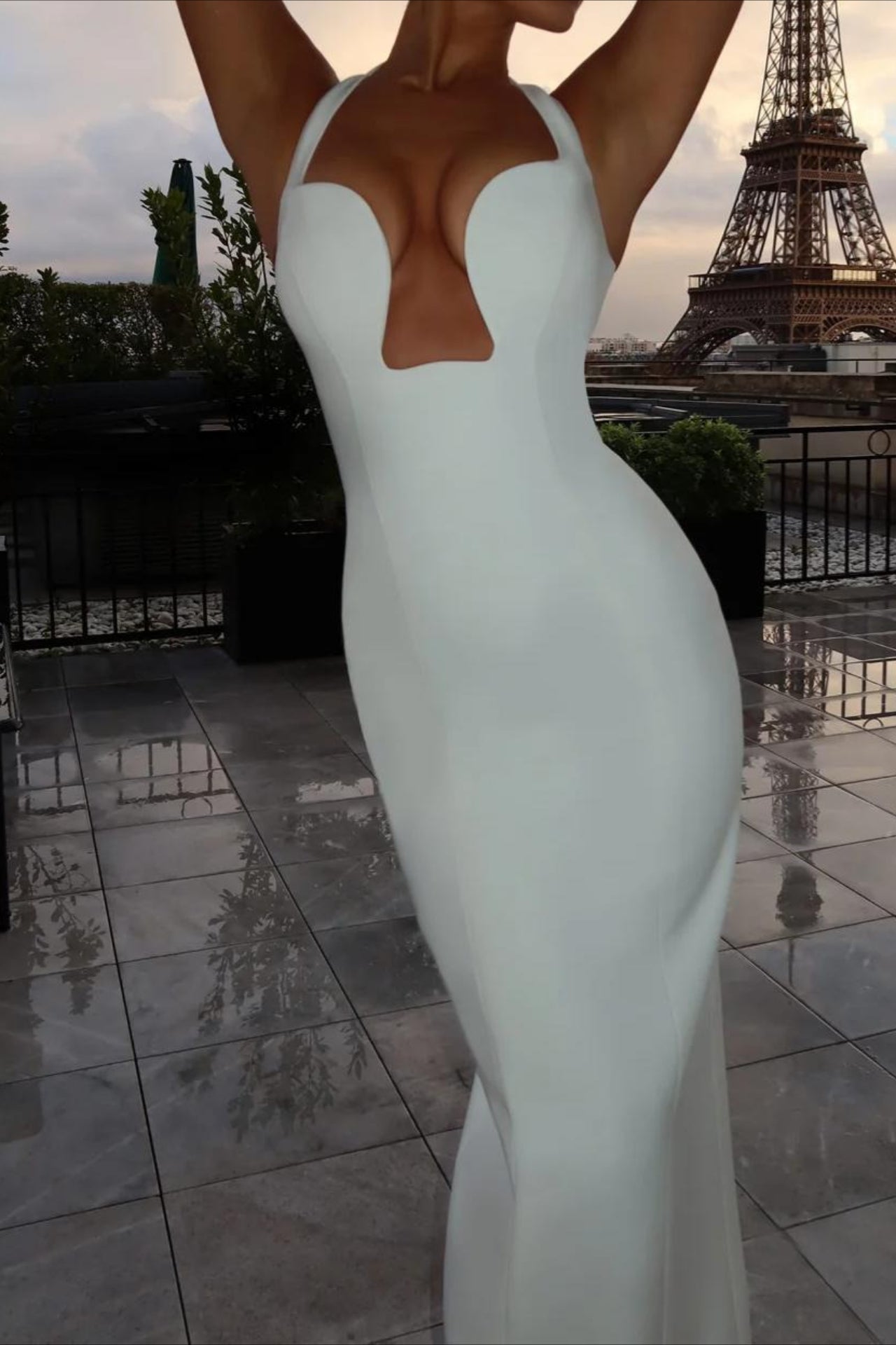 Halter Low Cut Cutout Maxi Party Dress