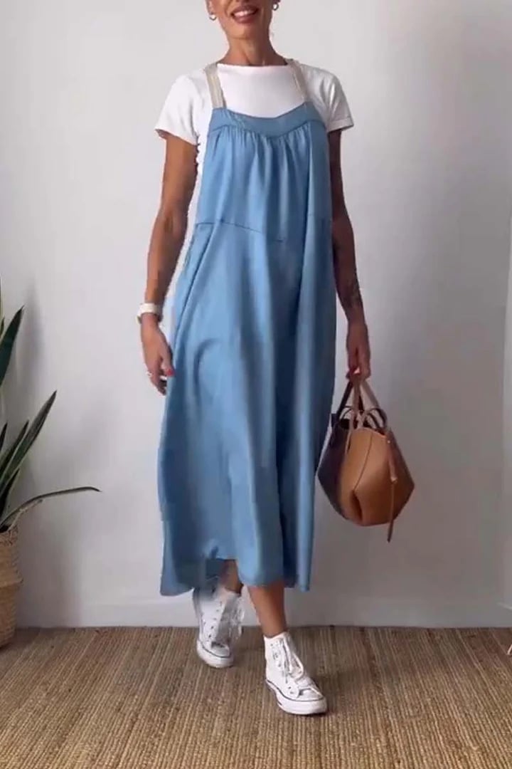 Simple Cotton Linen Sling Dress