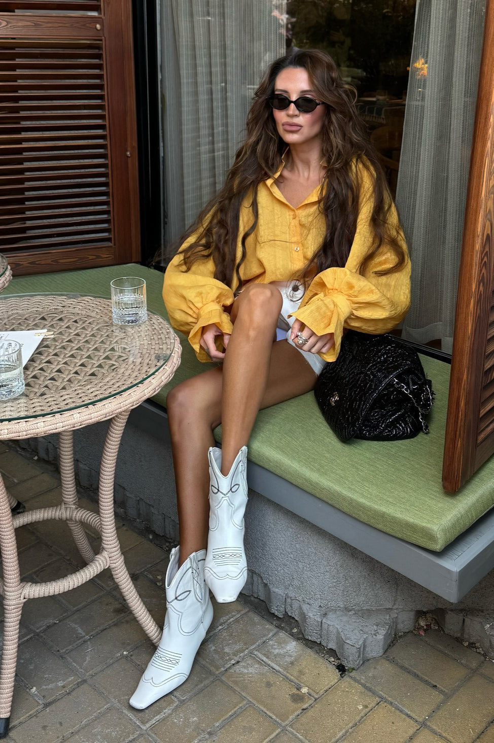 Stand-Collar Loose Long-Sleeve Shirt Blouse